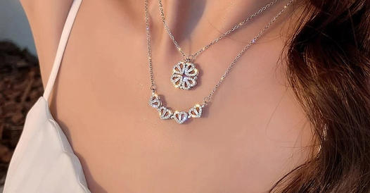 Collar Trebol Corazones