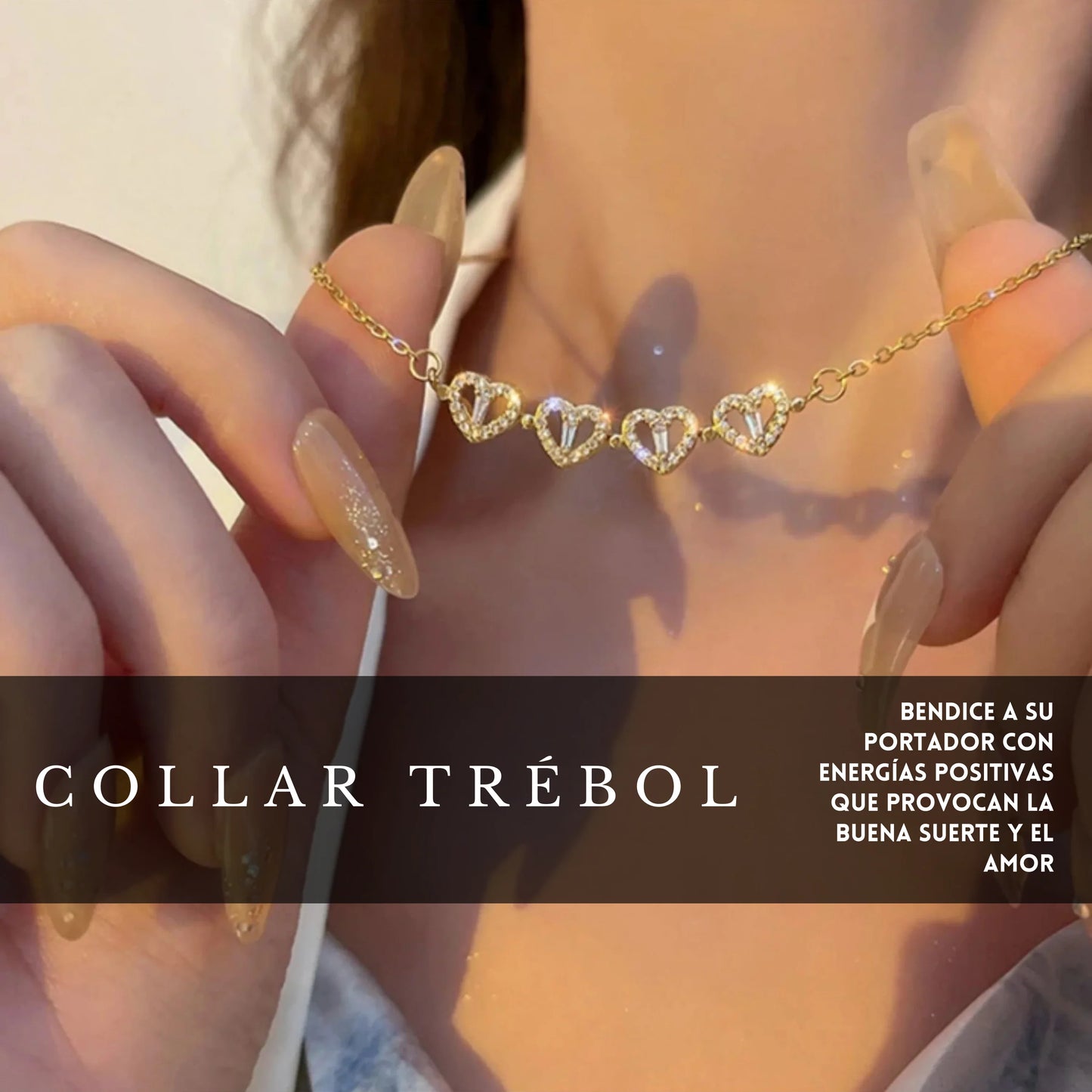 Collar Trebol Corazones